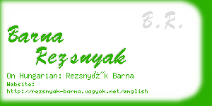 barna rezsnyak business card